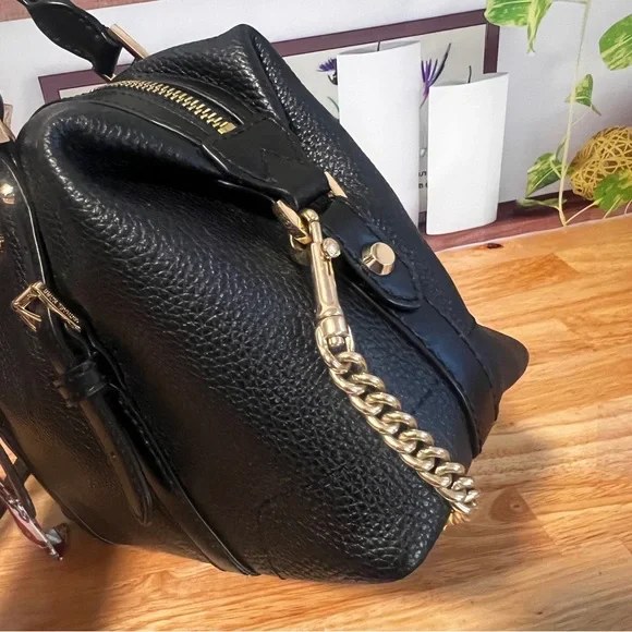 Michael Kors Bedford Black Pebbled Leather Crossbody Top Handle Bag - Picture 4 of 10